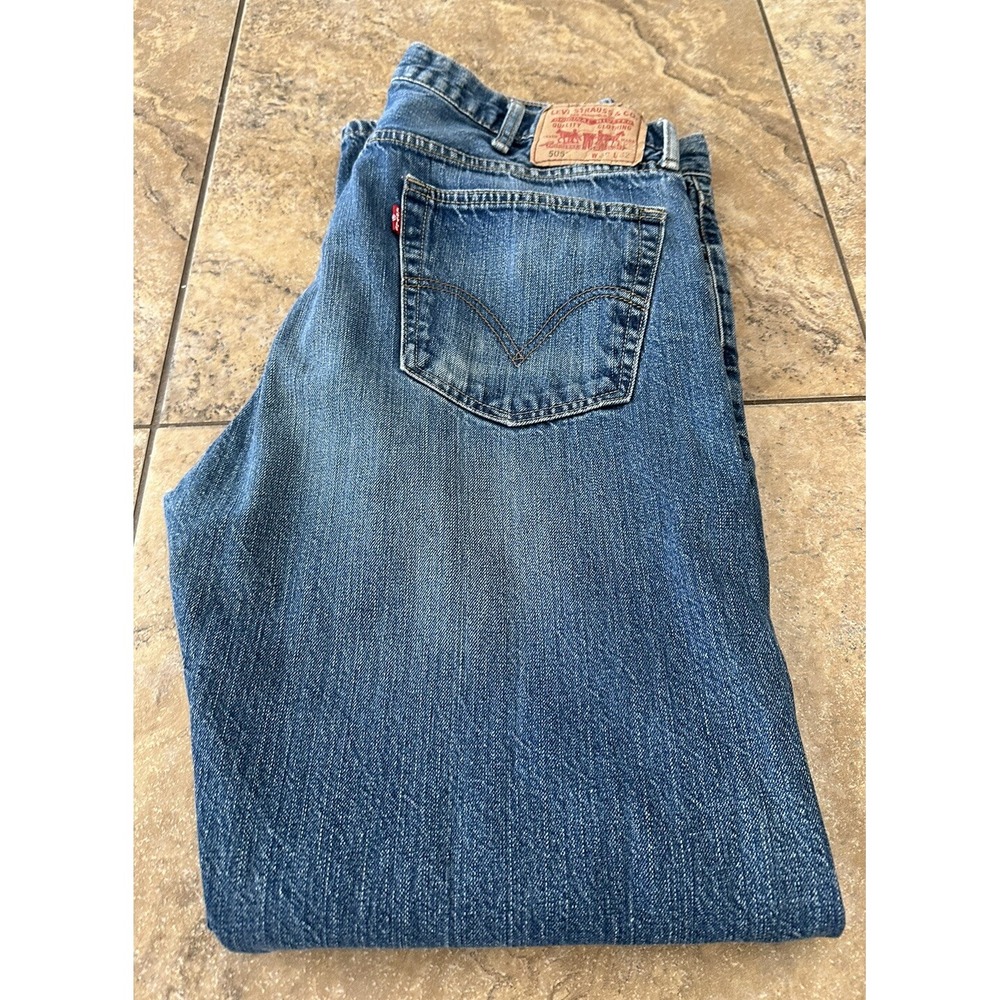 Levis 505 38 x 32 Mens Jeans Blue Denim - Regular Classic Straight Leg Fit 38X31
